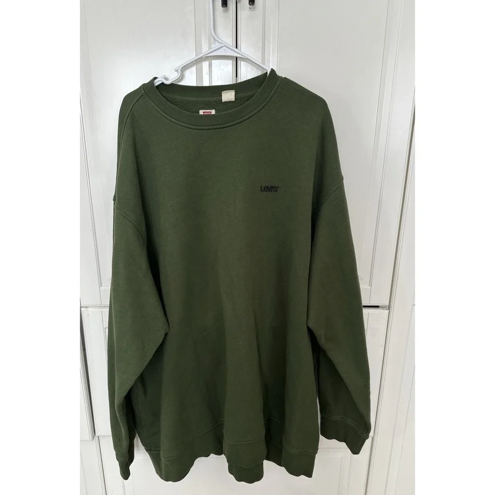 Levi's Men's Crewneck Sweatshirt Size 4XL Green Pullover Relaxed Fit